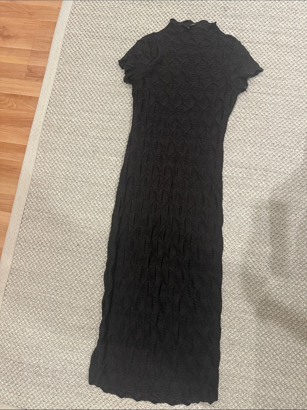 House of Harlow 1960 Chocolate Brown Textured Cowl Neck Dress